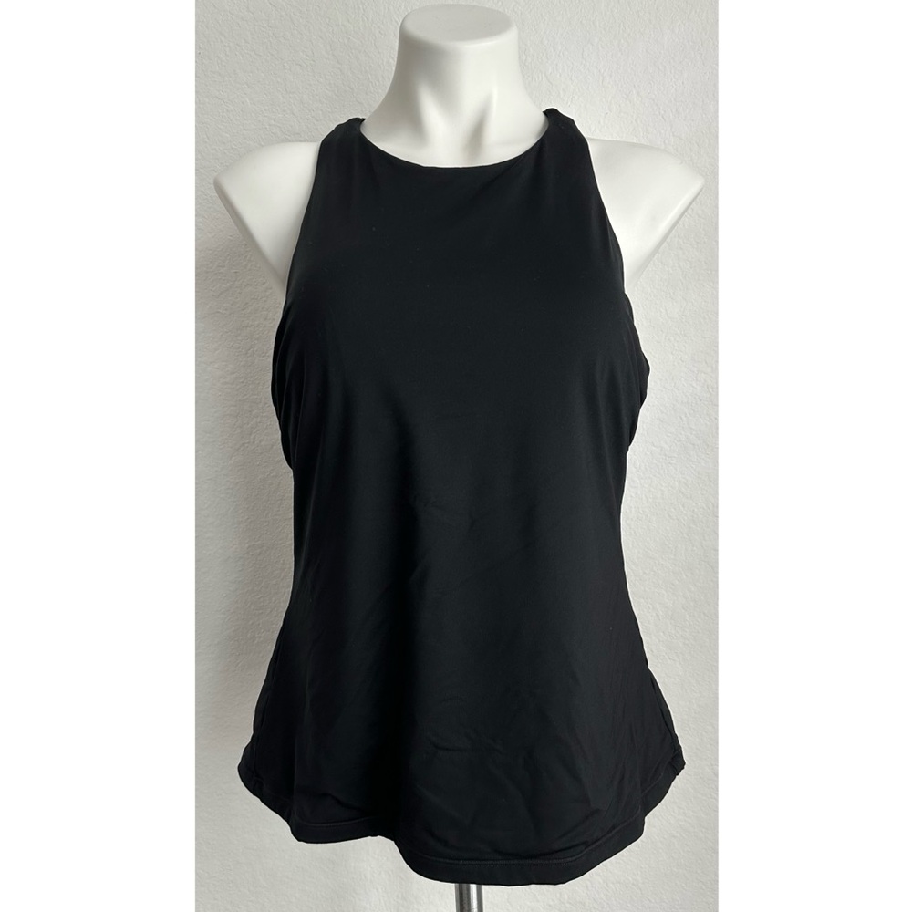 Athleta SWIM Plus Size Black Underwire Racer Back Tankini Top 40 B C